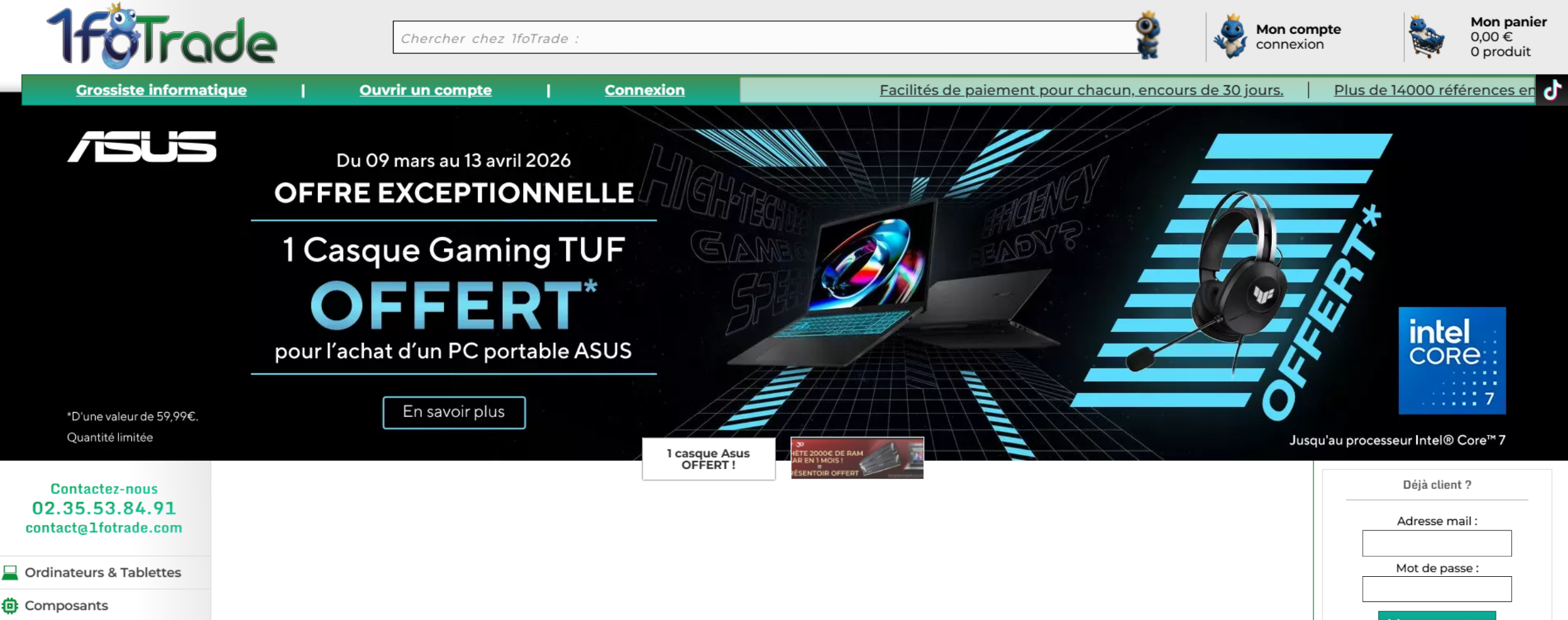Ancienne page d’accueil de 1FOTRADE