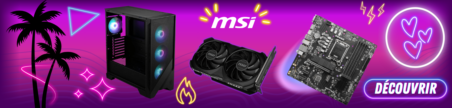 Bannière pour une sélection de produits gaming MSI