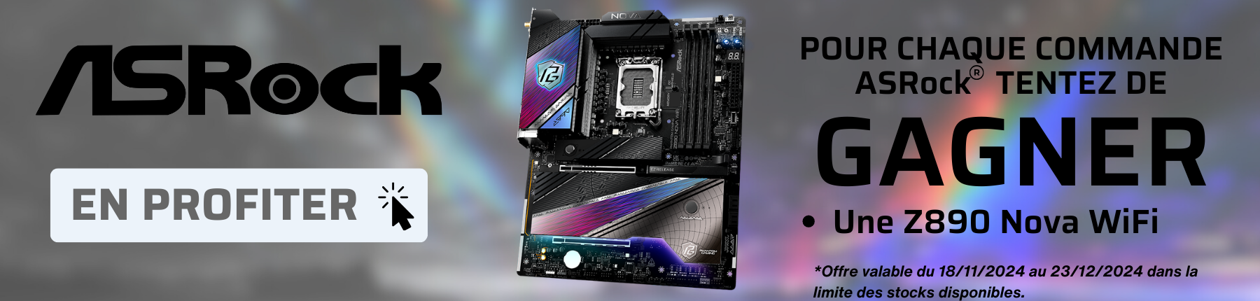 Bannière pour une carte mère ASRock avec Wi-Fi