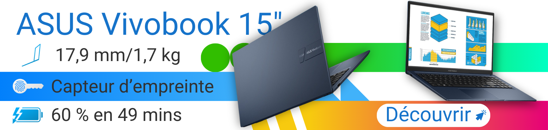 Bannière pour l’ordinateur portable ASUS Vivobook 15