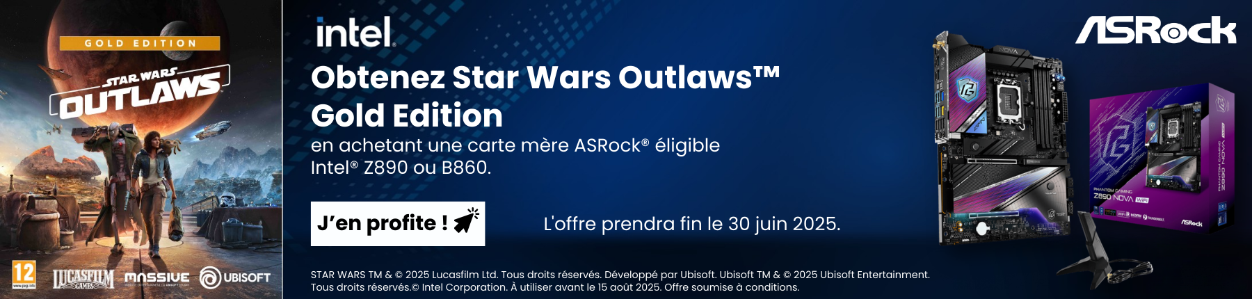 Bannière pour une sélection de jeux Intel Gamer Days