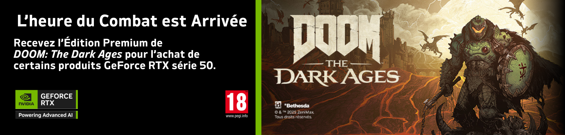Bannière ASRock avec le jeu Doom: The Dark Ages