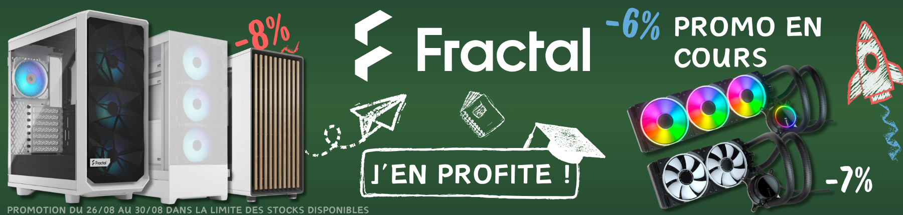 Bannière promotionnelle pour des boîtiers Fractal