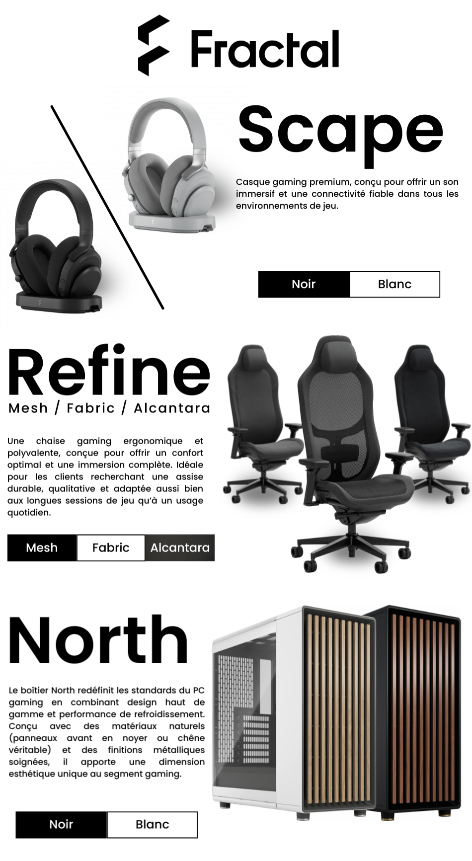 Newsletter présentant les gammes Fractal