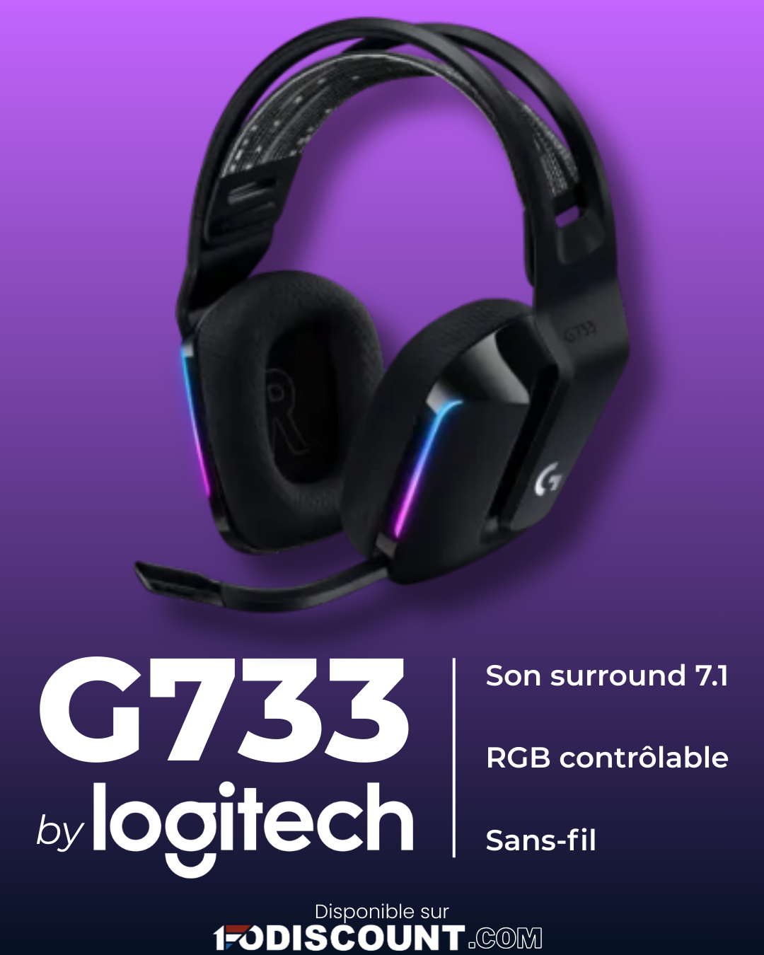 Publication pour le casque gaming Logitech G733