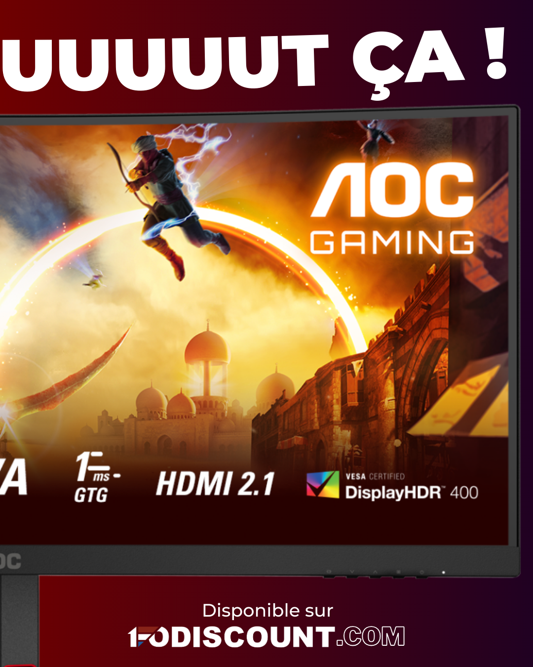 Publication détaillant un écran gaming AOC 34 pouces