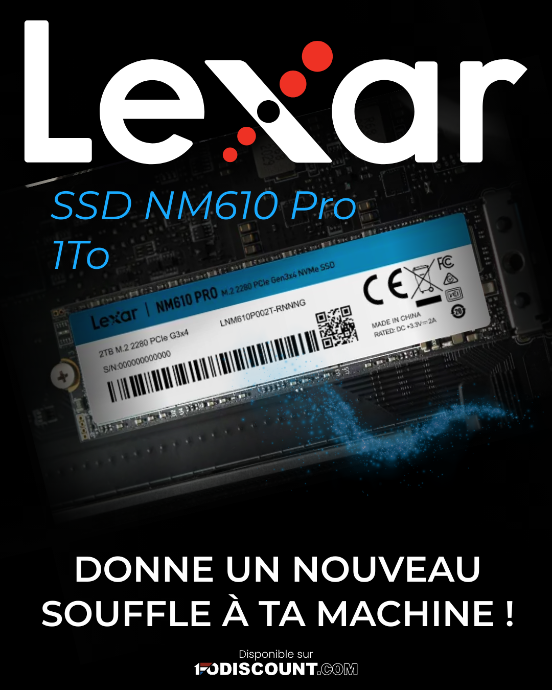 Publication pour un SSD NVMe Lexar